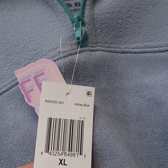 Reel Life Fleece Pull Over Blue Size Xl Quarter Zip Womens Top Long Sleeve​ - Picture 4 of 8